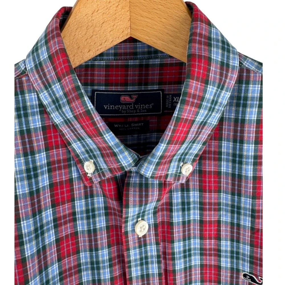 Vineyard Vines Plaid Whale Shirt‎ Boys XL Long Sleeve Button Down